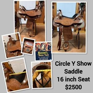 Circle Y light color Show Saddle with breast collar and bridle